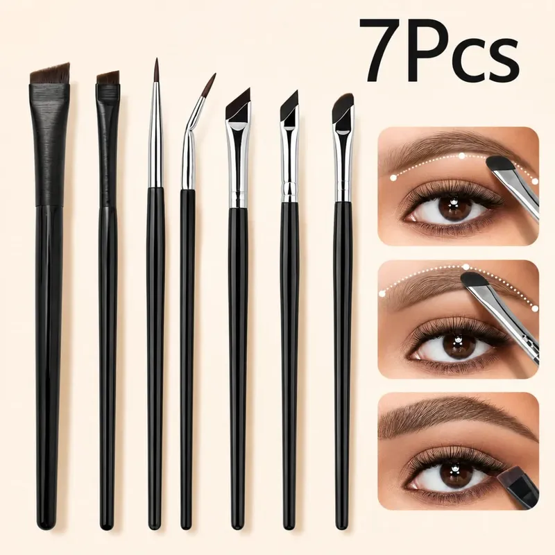 Σετ πινέλου μακιγιάζ ματιών 5/7-Piece Precision | Βουρτσάκια φρυδιών Scythe & Angled Eyeliner με αναστρέψιμο σχέδιο μακριάς λαβής