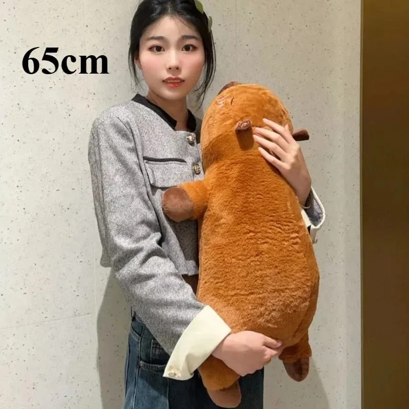 Kawaii Capybara צעצוע קטיפה ממולא Capibara פלאפי בובת ארוכה שינה רכה כרית ספה כרית תנומה צעצועי שינה לחג בית הספר