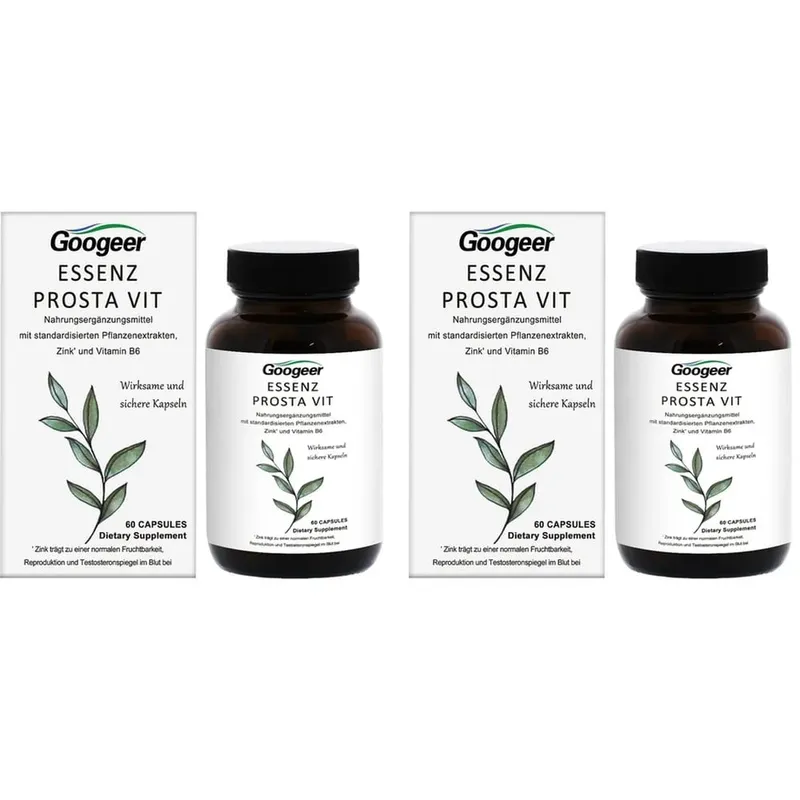 Googeer Prosta Vit Essenz Capsules for Men Bladder & Urinary Tract Health Support with Zinc Vitamin B6 Saw Palmetto 60 Count