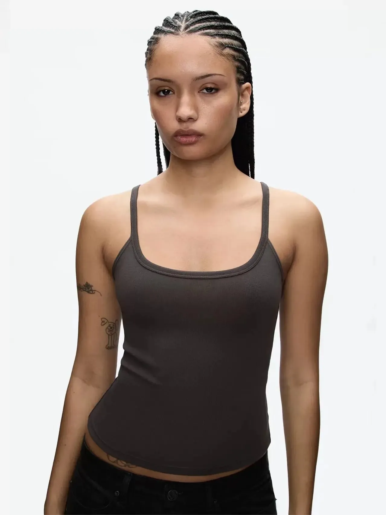 Tank American Style Crew Neck Slim Fit Stretch Basic Crop Top Γλυκό και δροσερό σέξι γιλέκο καμιζόλ — image 8