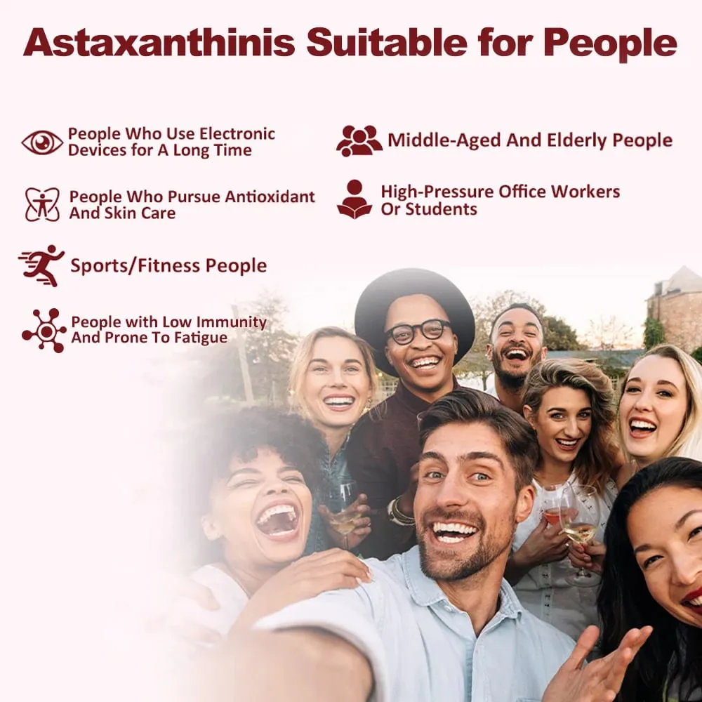 Astaxanthin 12mg 120 Softgels Triple Strength Premium Antioxidant Supplements Support Eye Skin Joint & Immune System Health