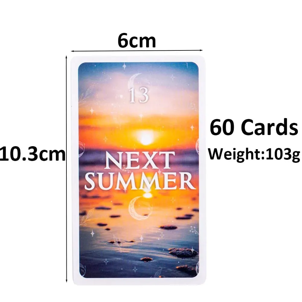 Mystical Timing Oracle 60Cards 10,3*6cm Time Frame Cards Twin Flame Tarot Deck Cosmic — image 3