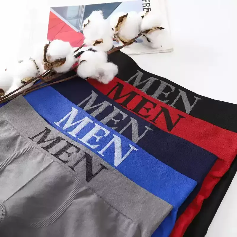 5Pcs Men's Plain Color Boxer Briefs Breathable High Elastic Cotton Underwear Soft Comfortable Underpants for Daily Gym Sports