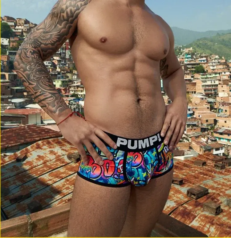 1- 4PCS Men's Cotton Nylon Blend Boxer Briefs All-Over Graffiti Print Wide Elastic Waistband Non-Tight Fashion Sport Underwear — image 26