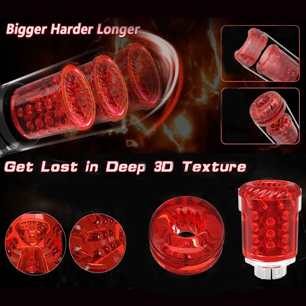 Automatic male Masturbator Pocket Cat 7 push Rotary vibration Suck Lick Stroking vacuum pump and LCD Screen Penis pump Adult toy — image 6