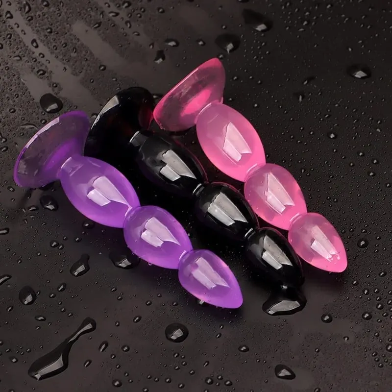 1 PC Butt Plug דילדו בטן ערמונית עיסוי לשני המינים סקסי פקק TPE אנאלי תקעים חרוזים צעצוע מין למבוגרים לגברים נשים משחקים למבוגרים