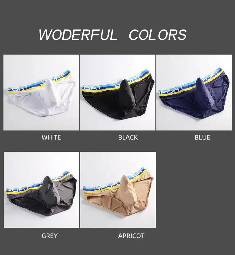 Men's Elephant Nose U Convex Briefs Breathable Mesh Silk Summer Underwear with Pouch — image 2