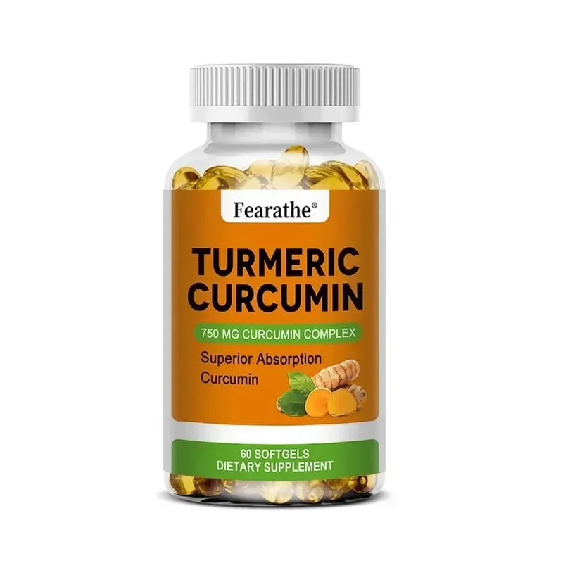 Organic Turmeric Curcumin Capsules Natural Antioxidant Herbal Supplement for Joint Bone Brain Cardiovascular & Body Wellness