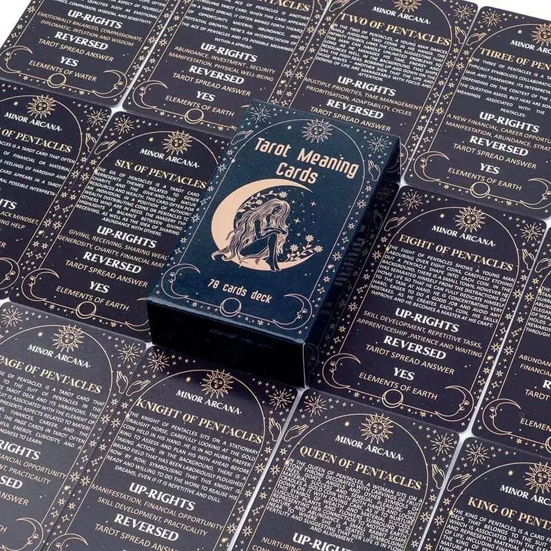 Jelentés Tarot kártyák 78 kártyás pakli angol víziók jóslás kiadású társasjáték kezdőknek zsebméretű tarot tanulási pakli — image 6