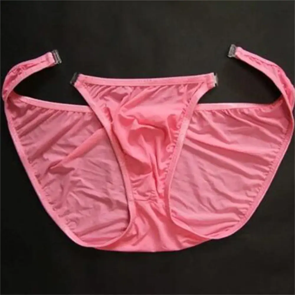 Sexy Heren U Bolle Nylon Slips Afneembare Gesp Lage Taille Ijs Zijde Ondergoed Comfortabele Melk Zijde Naadloze Dunne Slipje