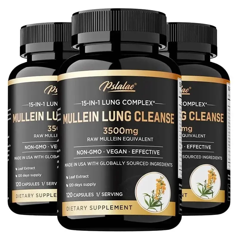 Mullein Lung Cleansing - Smoker's Respiratory Supplement Vegetarian Capsules - Lung Clearing Lung Health Immunity Supplement