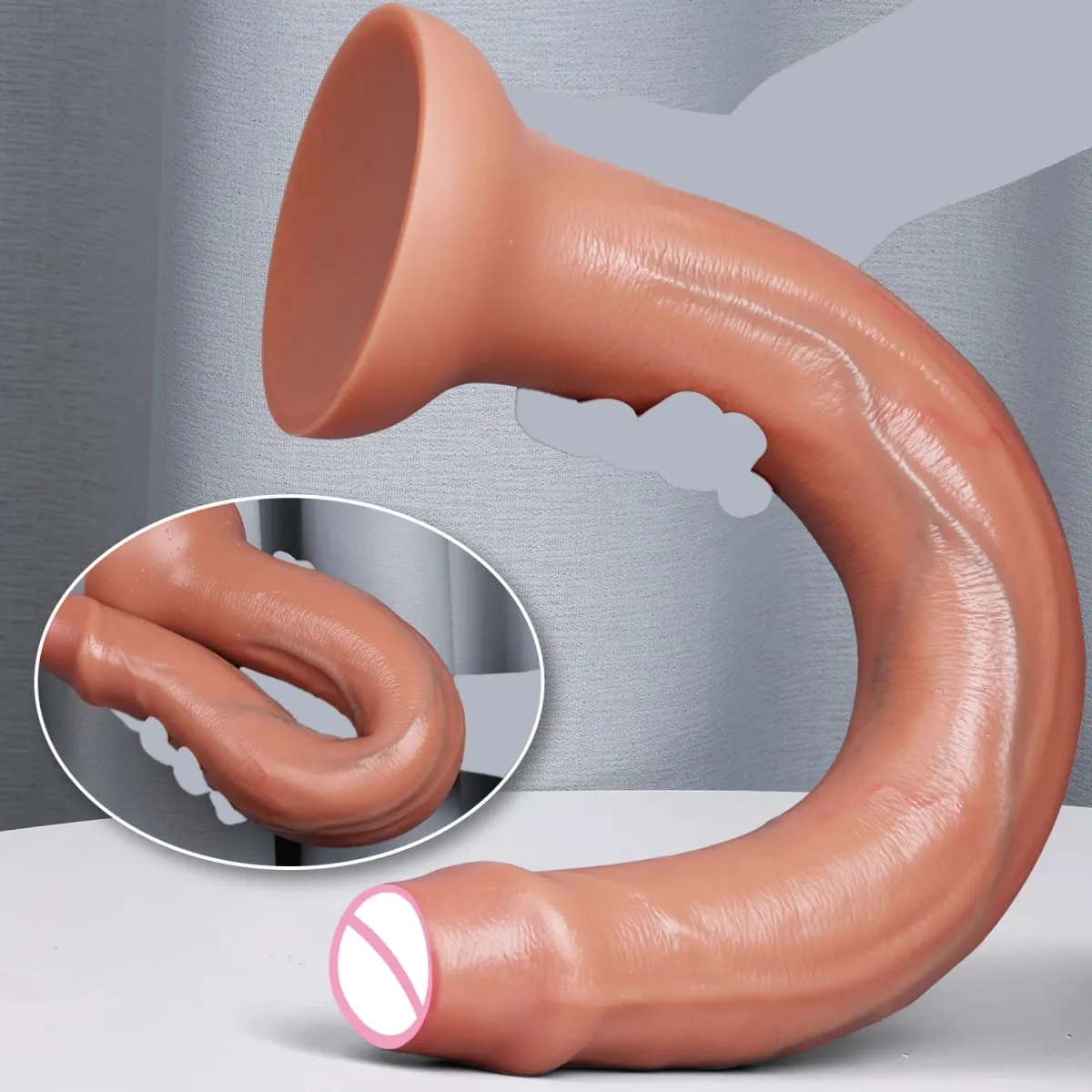 Super Long Realistic Dildos Butt Plug Μαλακό πέος σιλικόνης για ενήλικες Βεντούζα Παιχνίδια σεξ για γυναίκες άνδρες Πρωκτικό μασάζ κόλπου