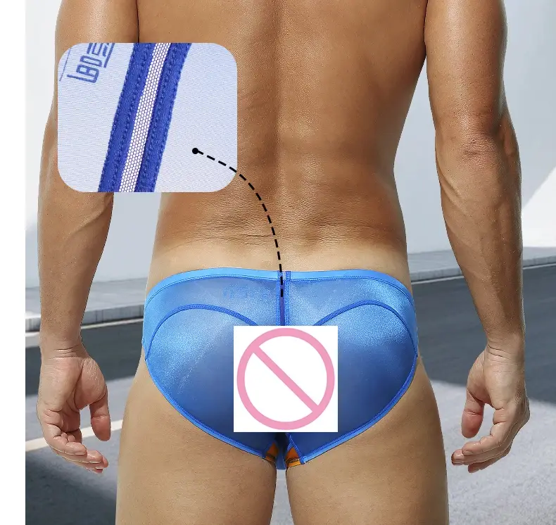 Ultra-thin Breathable Japanese-Style Transparent Sexy Men's Underwear Triangle Briefs With Smooth Ice Silk And Low Waistline