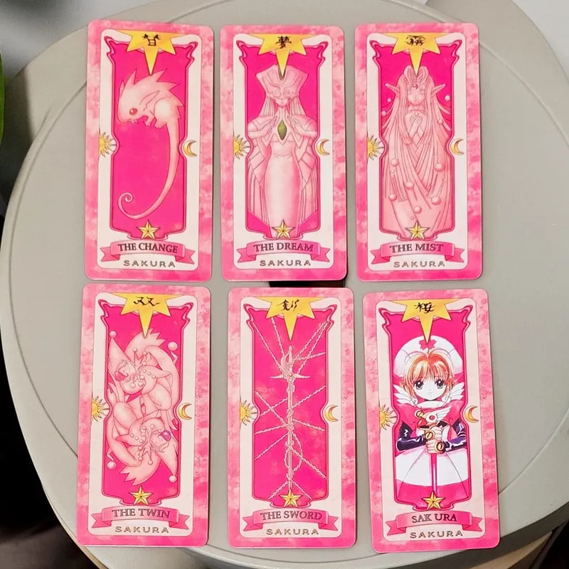11x5,5 cm Cardcaptor Sakura Tarot Pakli - Komplett 56 kártyakészlet | Pink Sakura Edition rajongóknak és Cosplay-nek — image 3
