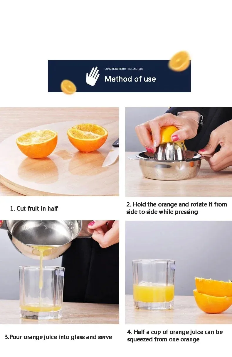 304 Inox Steel Lemon Juicer Home Μικρός Creative Juicer Portable Manual Juicer Orange Squeezer — image 9