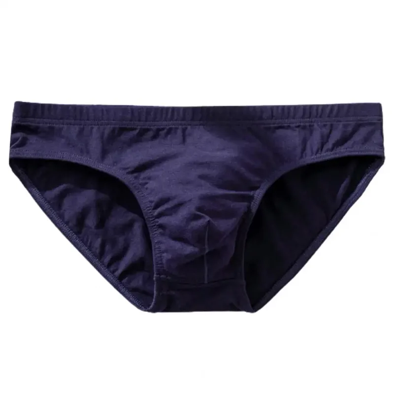 Cotton Briefs Adult Man Briefs Stretchy Breathable Solid Color Male Underwear Low Waist Cotton Underpants Plus Size Men Cotto — image 18