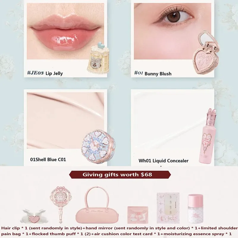 Flower Knows איפור סט מתנות שפתיים קרם סומק כרית BB Cream Brightening Concealer Essence לחות ותיק קוסמטי All-in-One — image 8