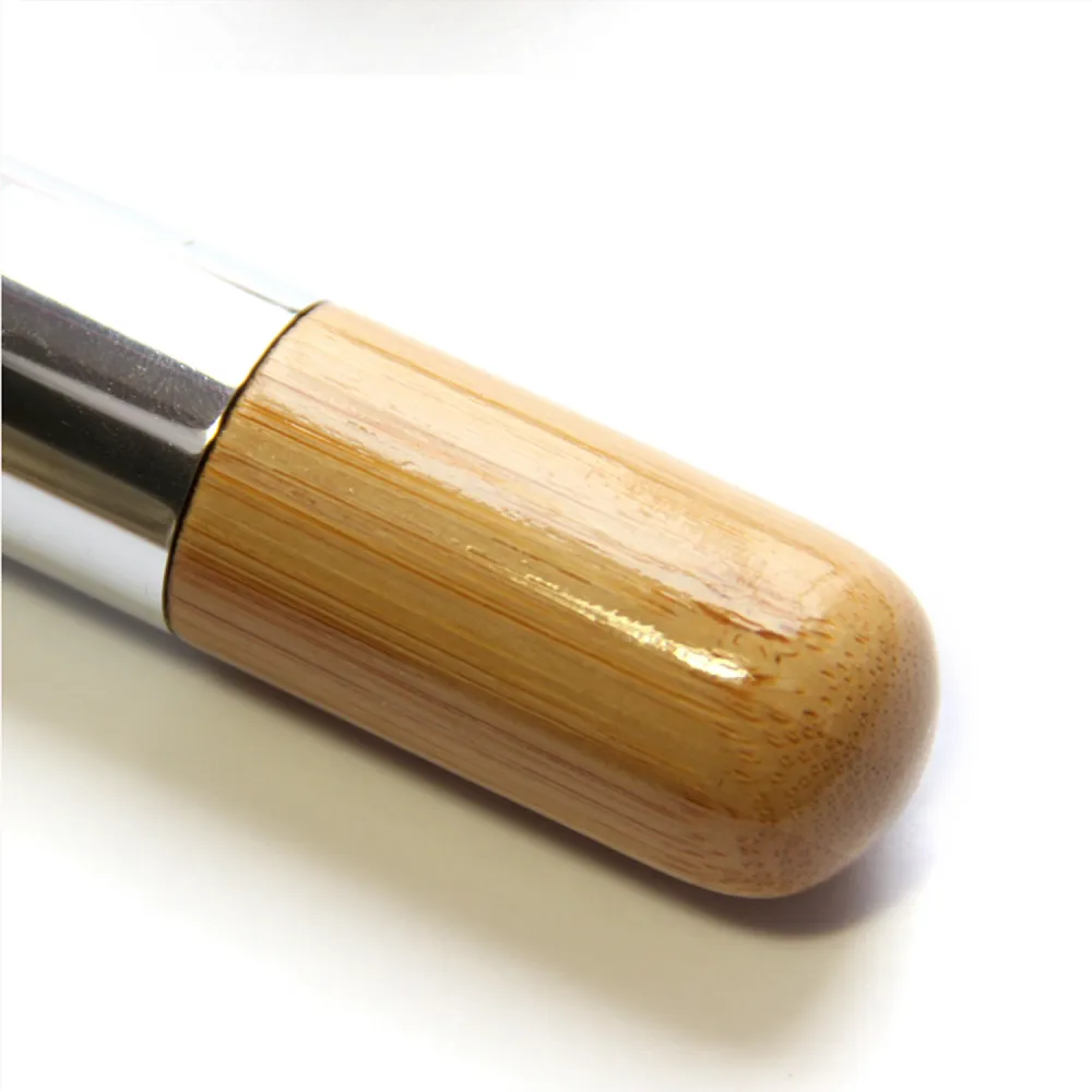 1PC Thời Trang Đầu Tròn Tre Tay Cầm Mặt Cọ Trang Điểm Phấn Nền Blusher Bàn Chải Mỹ Phẩm Cọ Pro Beauty Dụng Cụ Trang Điểm