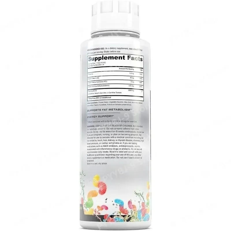 Concentrated Liquid L-Carnitine Formula for Workout Energy Metabolic Support and Fitness Routine Enhancement with Vitamin Blend — image 3