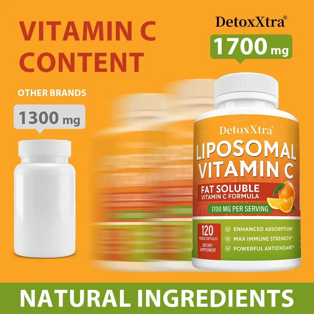 Λιποσωματική Βιταμίνη C 1700mg Ισχυρό Αντιοξειδωτικό Υψηλής Απορρόφησης Υποστηρίζει την Παραγωγή Κολλαγόνου Ανοσοποιητικό & Υγεία του δέρματος — image 2