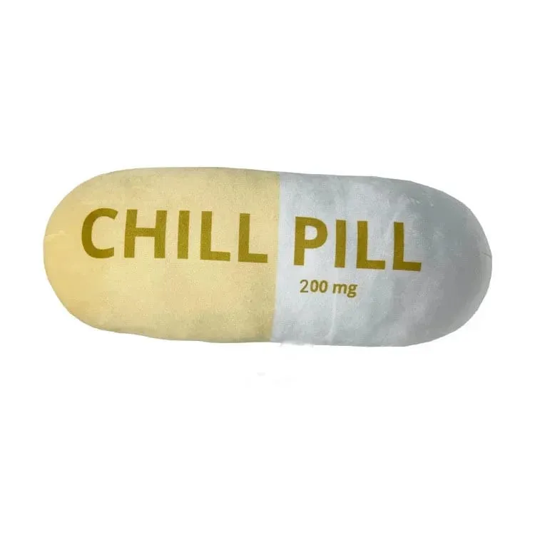 Αστεία Chill Pill Λούτρινο μαξιλάρι Χαριτωμένο καρτούν με γέμιση βελούδινο μαλακό μαξιλάρι καναπέ που αγκαλιάζει κούκλα υπνάκο Μαξιλάρι ύπνου Δώρο γενεθλίων