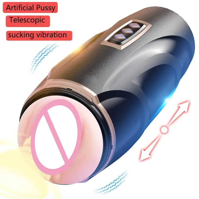 Automatic Male Masturbation Cup Telescopic Sucking vibrators Male Enlargement Penis Pump Pussy Adult Supplies Sex Toys 18+