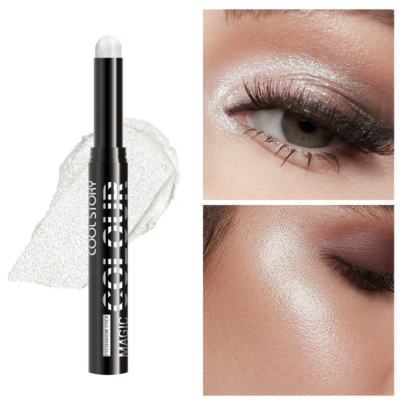 2 σε 1 Eyeshadow Lipstick Stick Pencil Waterproof Glitter Brighten Matte Eye Shadow Makeup Pigment Eyeshadow Pen