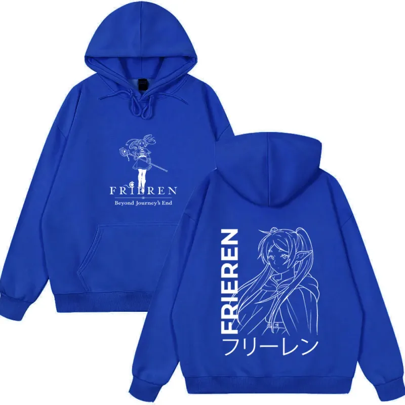 Anime Frieren: au-delà de la fin du voyage sweat à capuche pour hommes femmes vêtements mode Harajuku hauts Style de Couple porte des vêtements polaires d'hiver — image 10