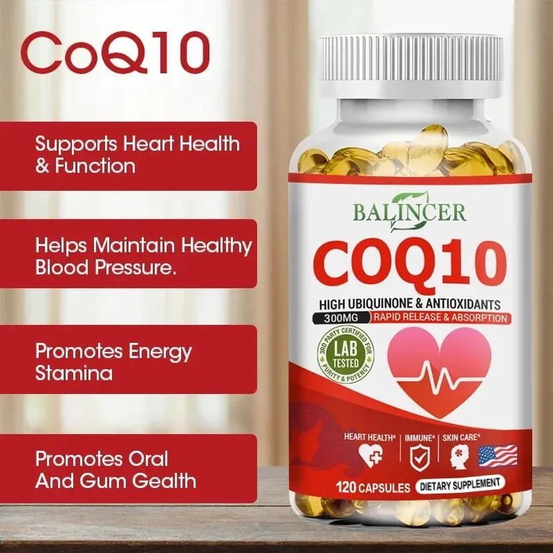 CoQ10 Softgels - Συμπλήρωμα συνένζυμου Q10 (ουβικινόνη) Αντιοξειδωτικό υψηλής απορρόφησης που υποστηρίζει την υγεία της καρδιάς και την παραγωγή ενέργειας