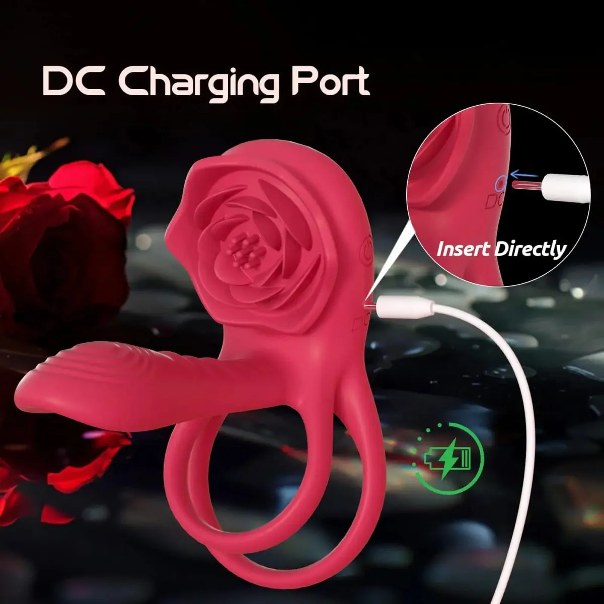 Rose Penis Cock Ring Vibrator Powerful Penis Sleeve Stimulator Delay Ejaculation G-spot Clitoral Massager Sex Toy for Couple 18+
