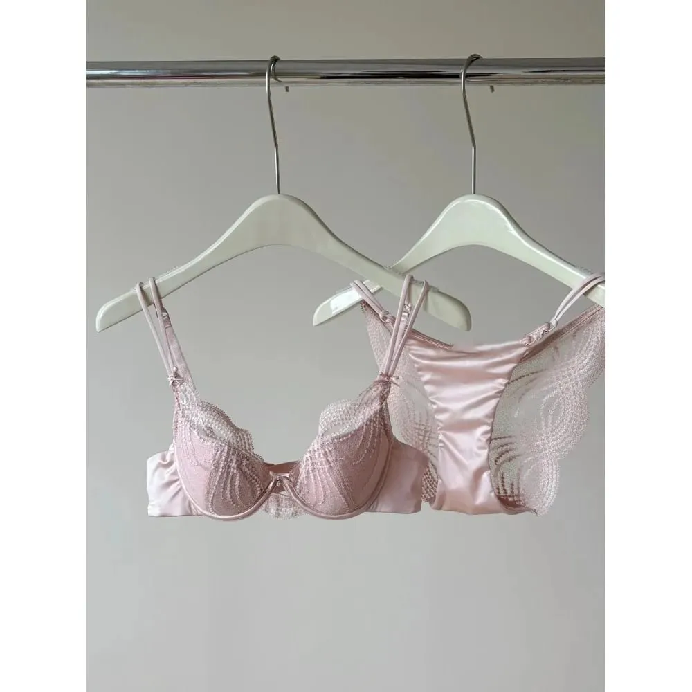 Half Cup Σετ Εσώρουχα Γυναικεία Thin Cup Push Up Μαλακό εσώρουχο σουτιέν Μικρό στήθος Στήριγμα στο πλάι Anti Sag Εσώρουχα 32-38