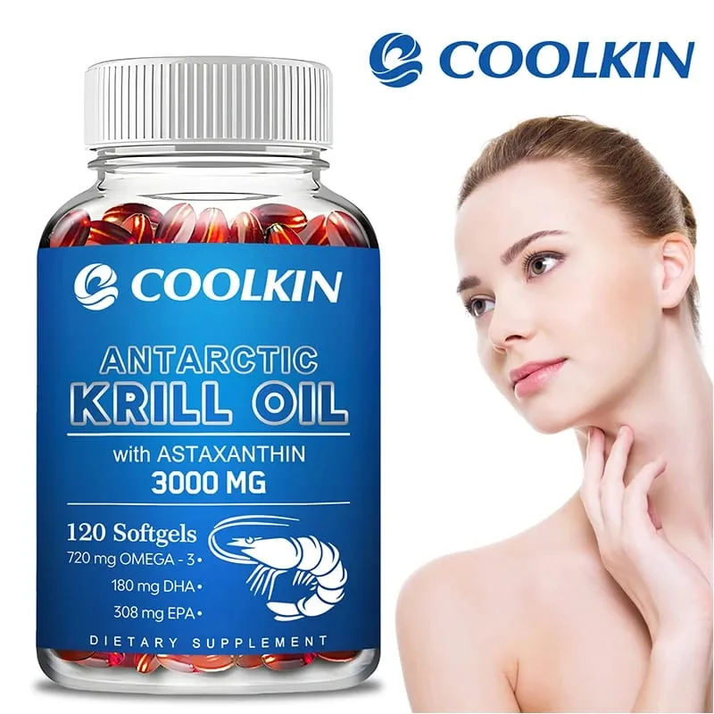 Antarctic Krill Oil 3000mg - Omega-3 EPA DHA Natural Astaxanthin Maximum Strength for Heart & Joint HealthCapsule — image 1