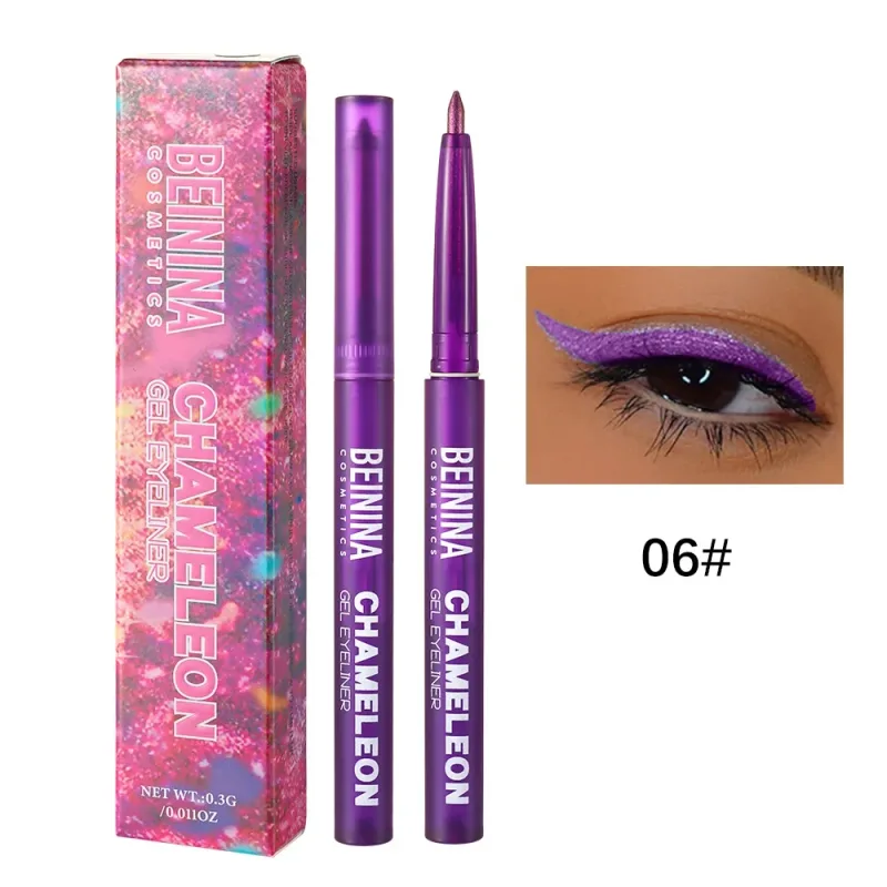 Μεταλλικό Chameleon Gold Eyeliner Gel στυλό Pearlescent Polarized Glitter Πράσινο Inner Eye Liner Λαμπερό πολύχρωμο Soft Eyes Pigment