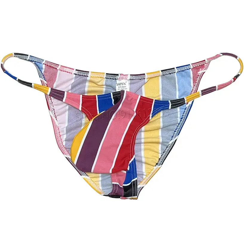 Men's Cheeky Briefs Underwear Pouch Male Ruched Bikini Swimwear Sexy Underpants High Elasticity, Low Waist, Floral Print sexy — image 11