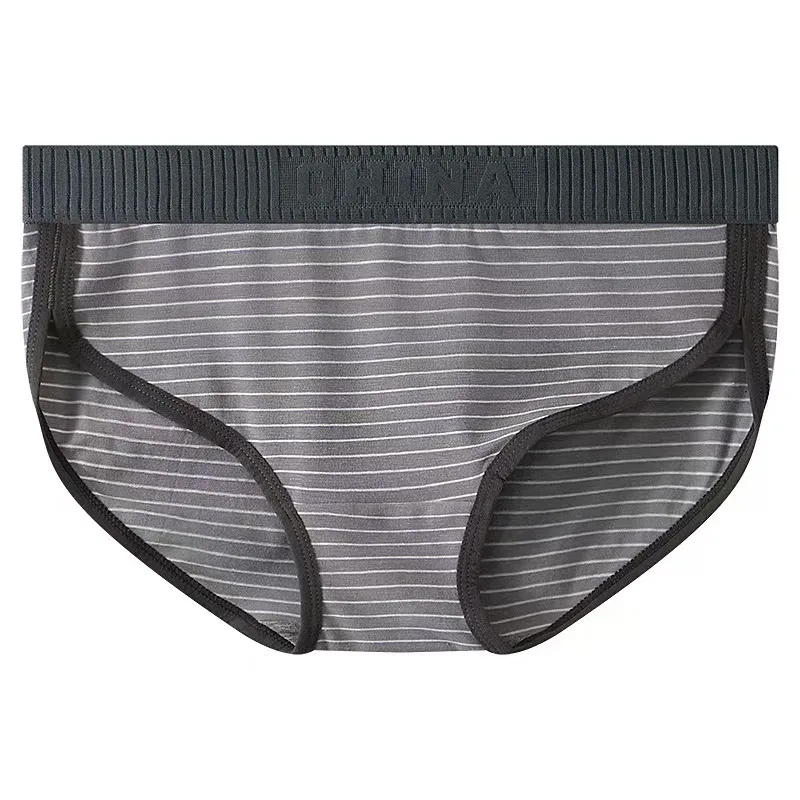 Men's Cotton Low Waist Elastic Sexy Loose Breathable Youth Pant Headband Underwear Summer Cotton Briefs