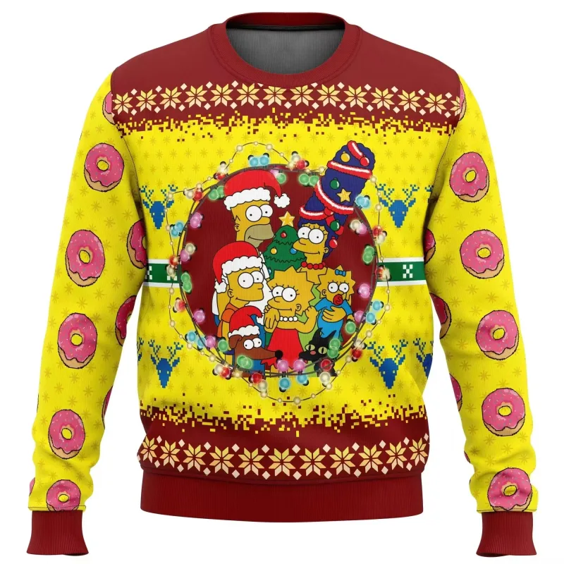 outono e inverno de volta ao futures suéteres feios de Natal, camisas de anime de desenho animato per homens e mulheres, roupas