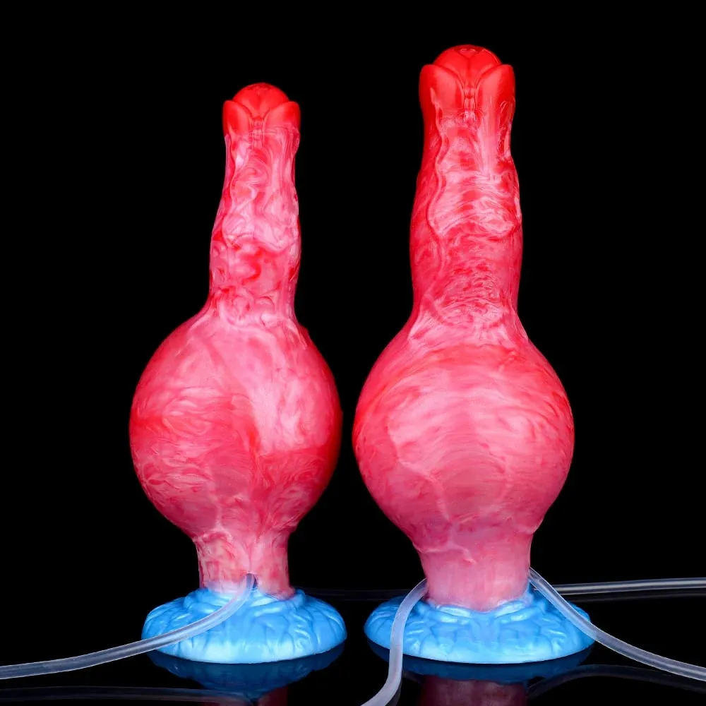 Ejaculation Anal Plug Dog/Wolf Dildo Inflatable Big Knot Penis with Squirting Function Strong Sucker Sex Toy for Women Men — image 2