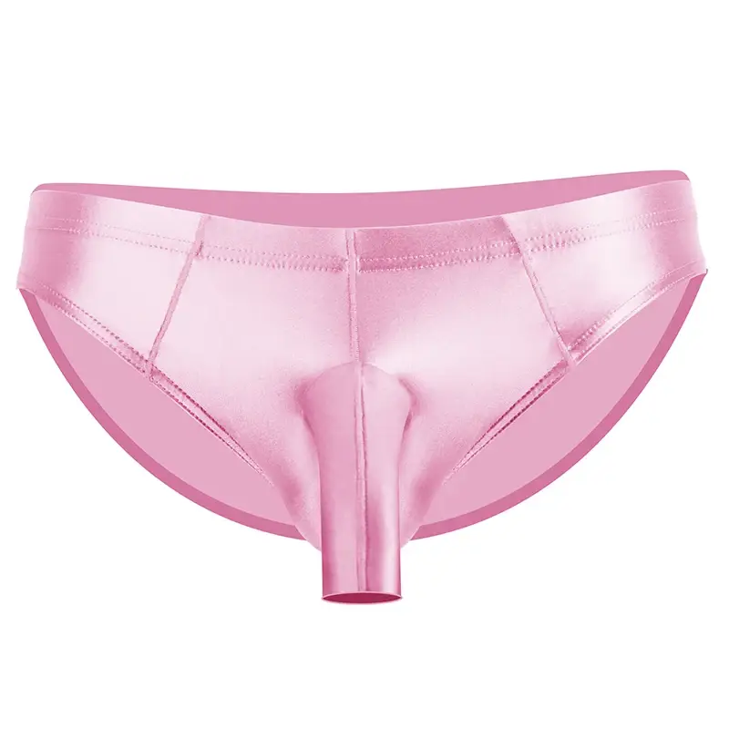 High Elastic Bikini Briefs gay Men's glossy underwear open Pouch Panties Men Smooth gay underwear