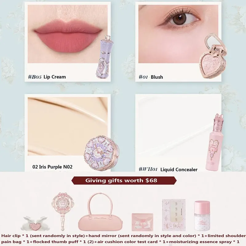 Flower Knows איפור סט מתנות שפתיים קרם סומק כרית BB Cream Brightening Concealer Essence לחות ותיק קוסמטי All-in-One — image 10