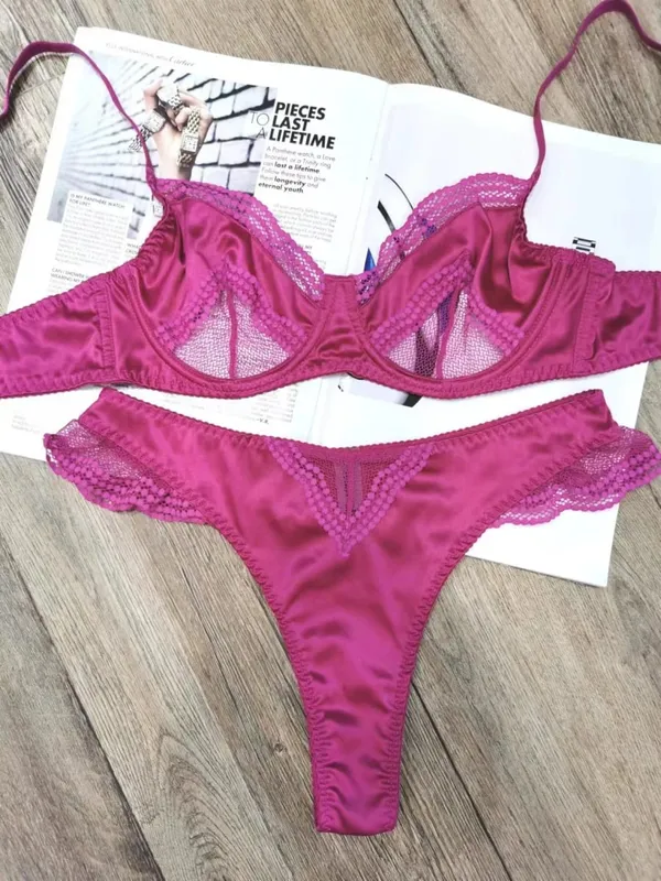 Παριζιάνικο Σετ Εσώρουχα | Chantilly Lace & Mesh Cutouts | Υποστήριξη EU 85B | Αβίαστα γαλλικά σέξι σουτιέν αδυνατίσματος — image 9