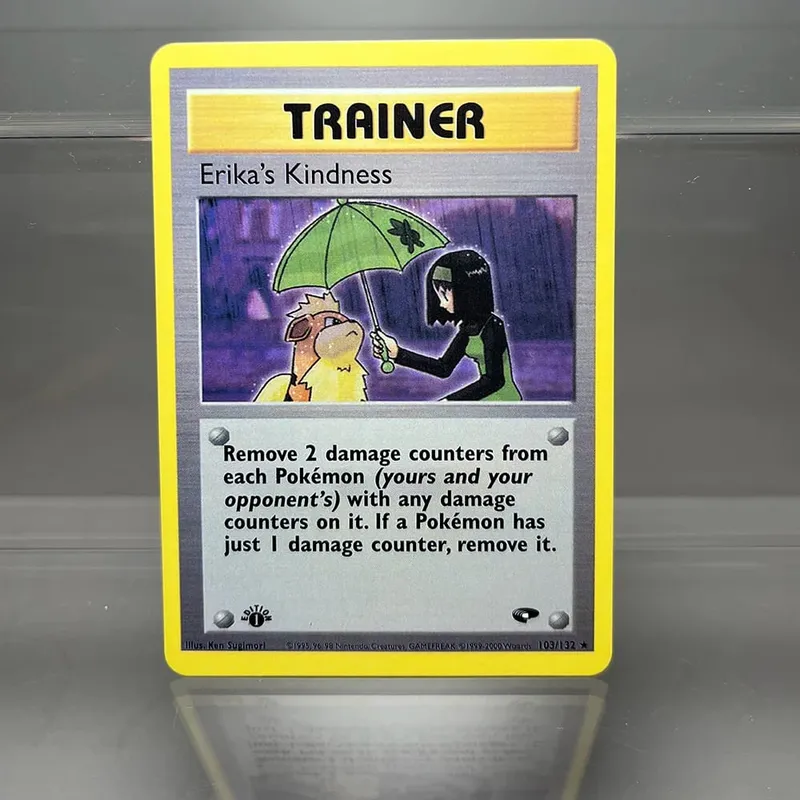 PKM Cards 1st Edition Gym Challenge 1996 Base Set Single Foil Cards Mewtwo Gengar Raichu Game Collection Cards PTCG Proxy Cards