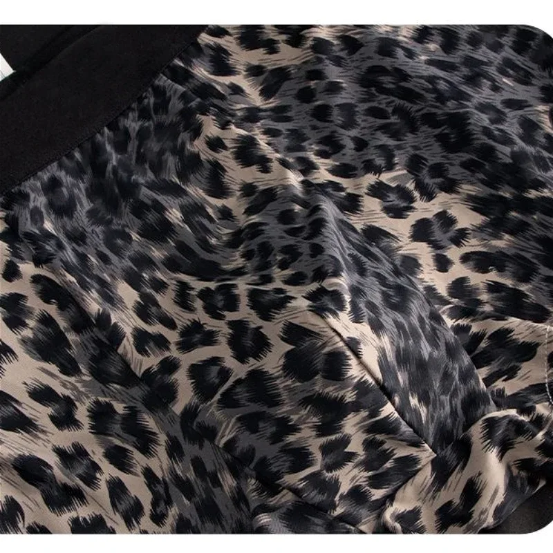Męskie spodenki z lodowego jedwabiu wypukła etui płaskie bokserki Leopard szybkoschnące męskie kalesony bezszwowe oddychające kąpielówki