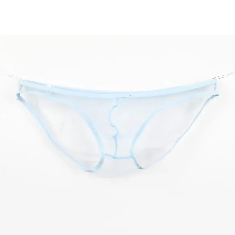 Men's Large Size Low Waist Mesh Briefs, Ultrathin Transparent Underwear, with U Convex Bag, Various Colors Available