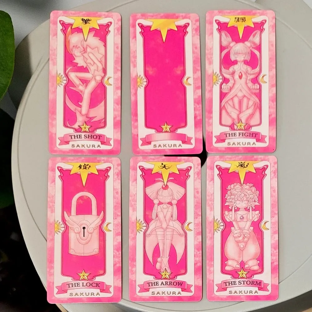 11x5,5 cm Cardcaptor Sakura Tarot Pakli - Komplett 56 kártyakészlet | Pink Sakura Edition rajongóknak és Cosplay-nek — image 6