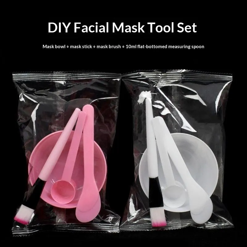 4 قطع من أدوات خلط قناع الوجه DIY، وعاء قناع الوجه، ملعقة، ملعقة من السيليكون، فرش الوجه الناعمة، ملاعق — image 3