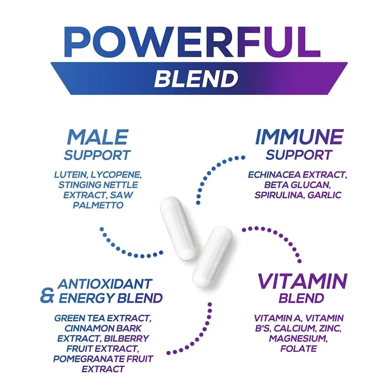 Men's Multivitamin – Immune Boost with Vitamins A B12 C D | Daily Energy & Non-GMO — image 2