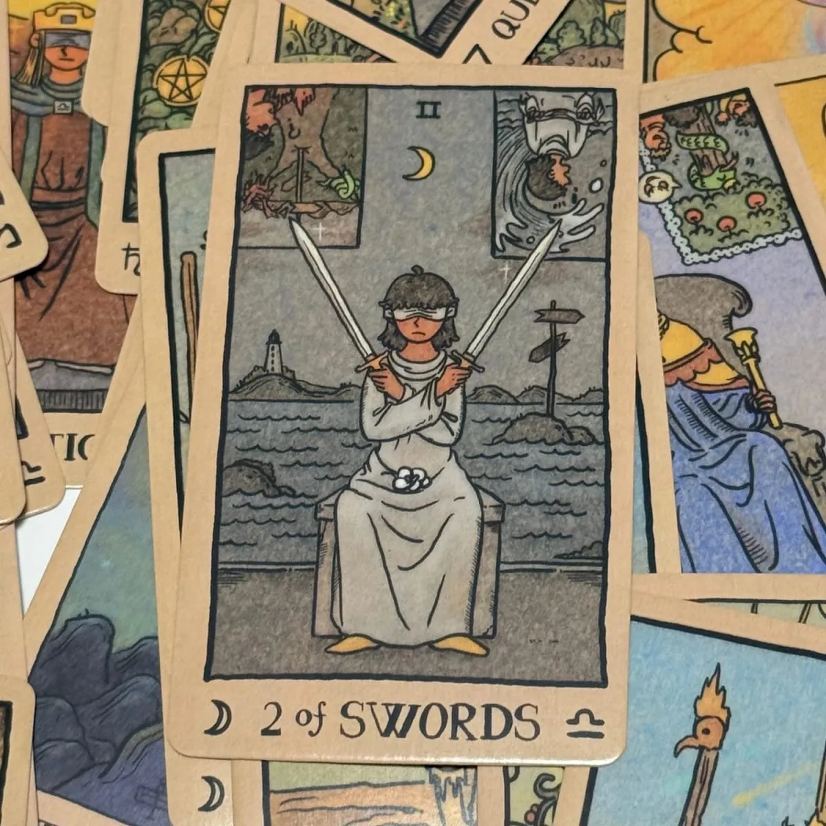 Akashic Eye Tarot kártyák English Portable Edition Könnyen olvasható útmutató Nagyszerű kezdőknek Jóslás meditáció és parti játékok