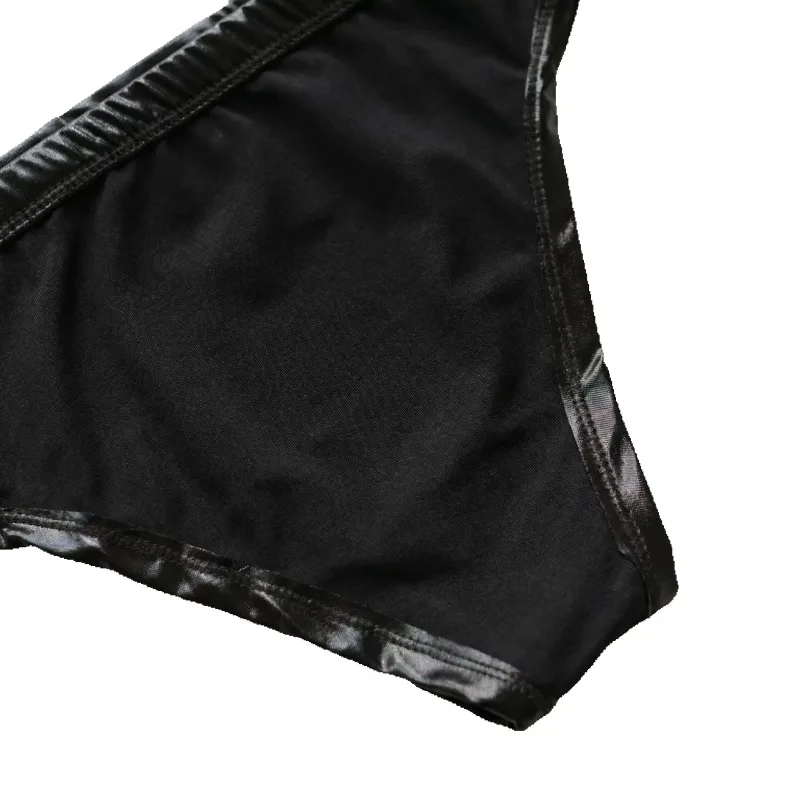 1Pc men's PU leather triangle underwear, sexy triangle underwear, boxing fitness, suitable for costume parties, sweet gift 3256811476168708 — image 4
