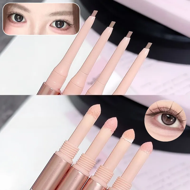 Double Headed Brightening Aegyo Sal Pen Waterproof Liing Silkworm Eyeliner Stick Highlighter Matte Shadow Pen Contour Μακιγιάζ ματιών — image 5