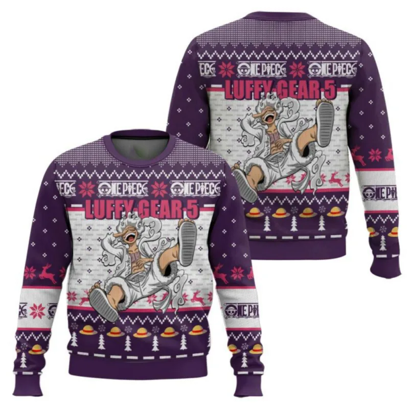 Fantasi gergaji mesin Natal Karnaval Sweter Uniseks Sweter Santa Klaus Sweter 3D Pakaian Premium Musim Gugur dan Musim Dingin